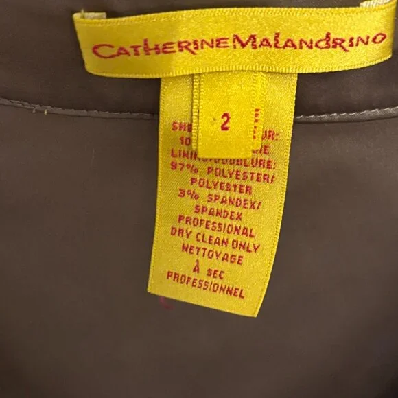 Catherine Malandrino Sheer and Silk Yellow Sz 2 - Picture 5 of 6